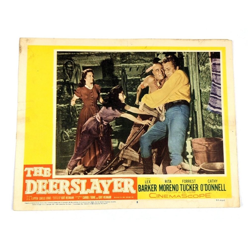 The Deerslayer 1957 Lobby Card Movie Poster Lex Barker Rita Moreno Western‎